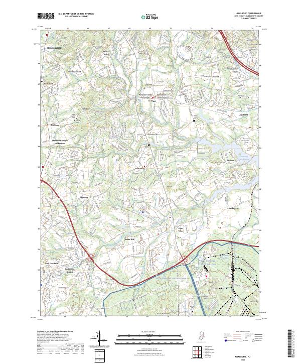 US Topo 7.5-minute map for Marlboro NJ