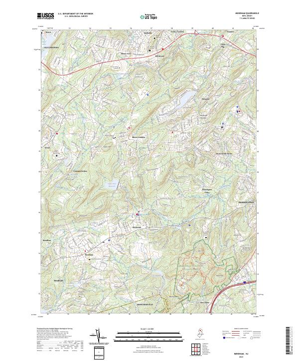 US Topo 7.5-minute map for Mendham NJ