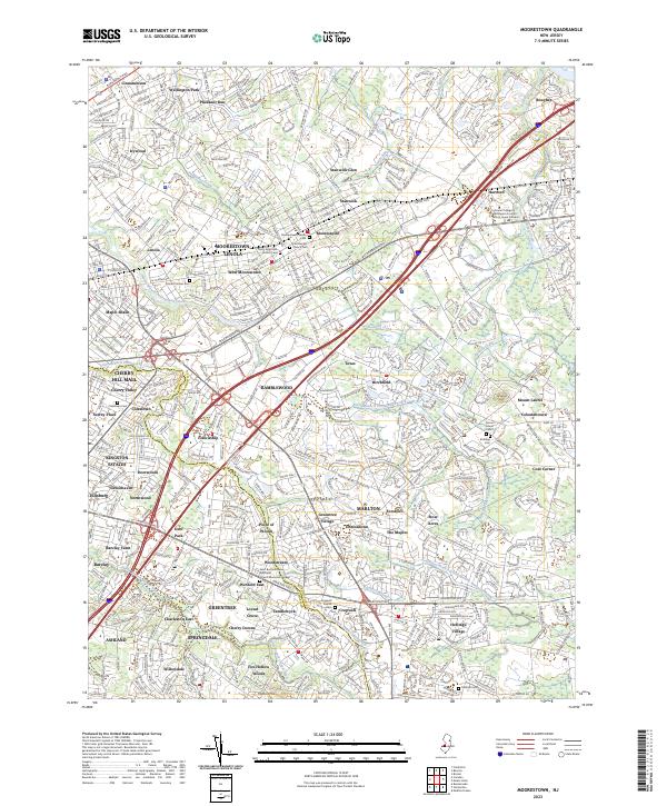 US Topo 7.5-minute map for Moorestown NJ