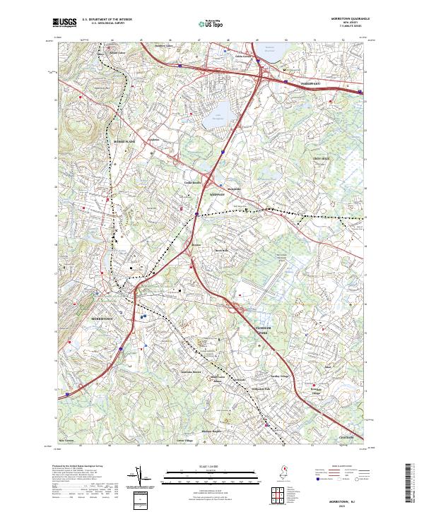 US Topo 7.5-minute map for Morristown NJ