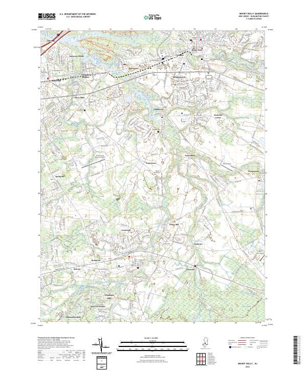 US Topo 7.5-minute map for Mount Holly NJ