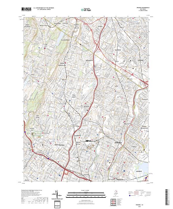 US Topo 7.5-minute map for Orange NJ