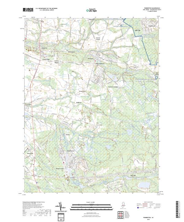 US Topo 7.5-minute map for Pemberton NJ