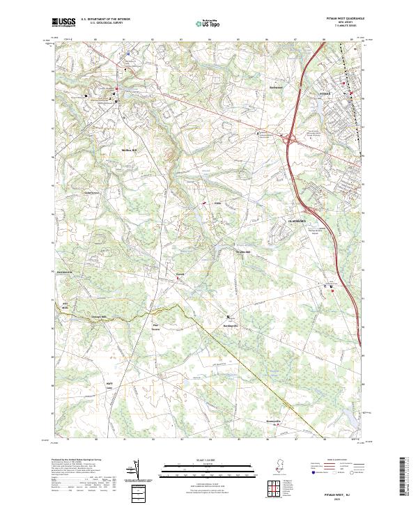 US Topo 7.5-minute map for Pitman West NJ