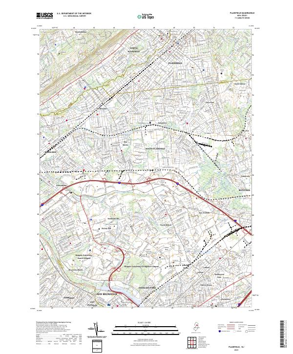 US Topo 7.5-minute map for Plainfield NJ