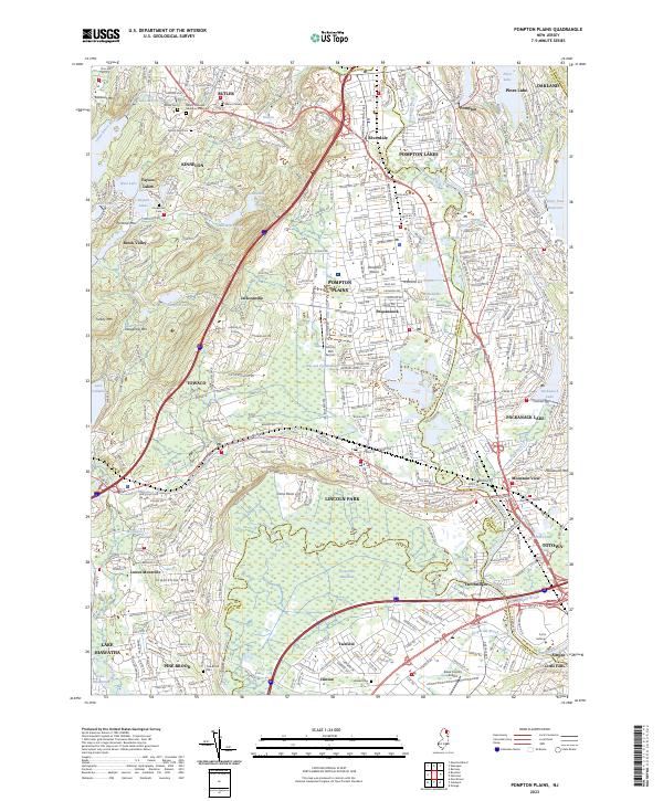 US Topo 7.5-minute map for Pompton Plains NJ