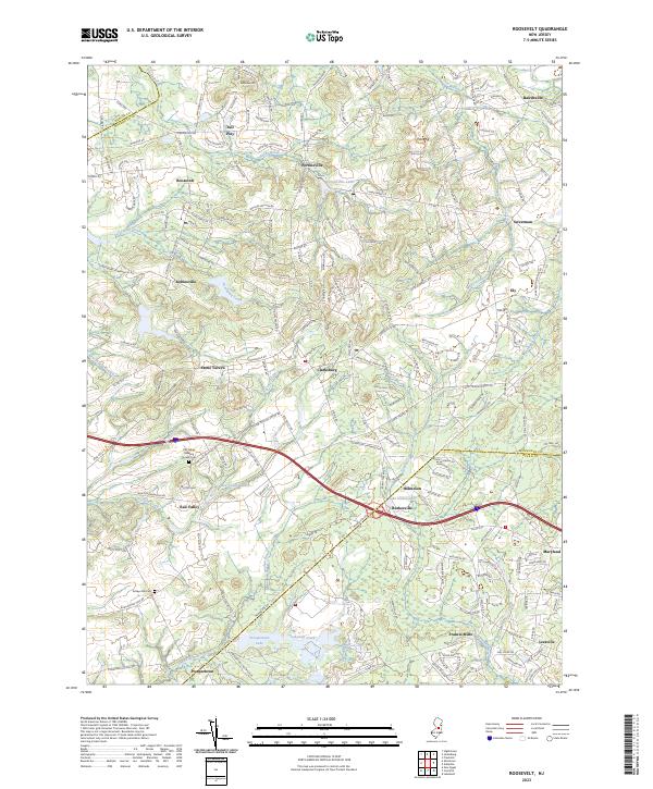 US Topo 7.5-minute map for Roosevelt NJ