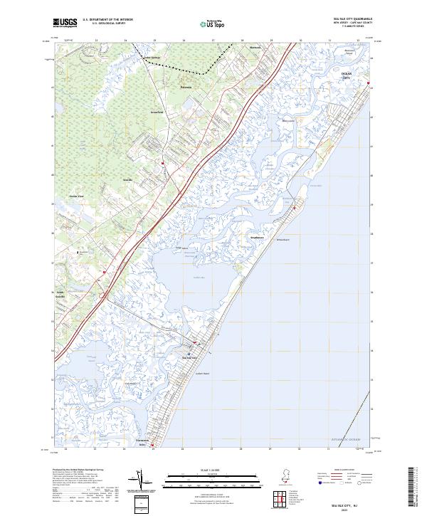 US Topo 7.5-minute map for Sea Isle City NJ