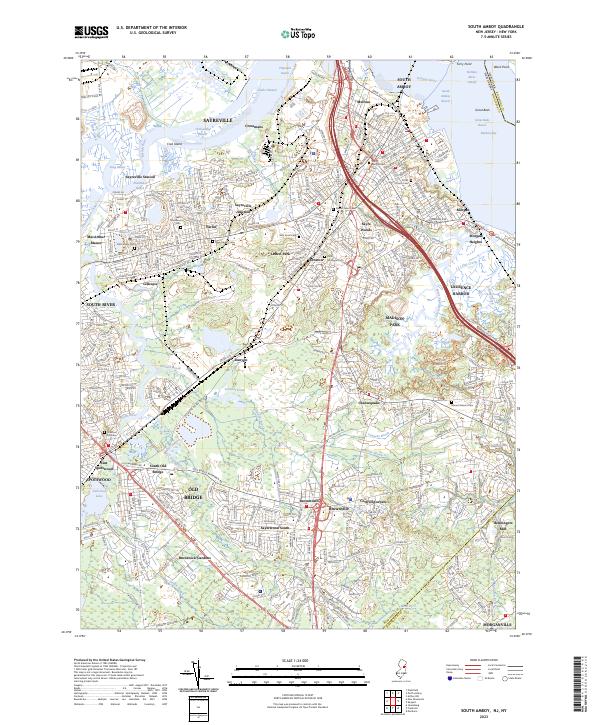 US Topo 7.5-minute map for South Amboy NJNY