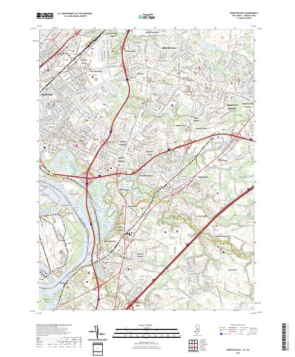 US Topo 7.5-minute map for Trenton East NJPA