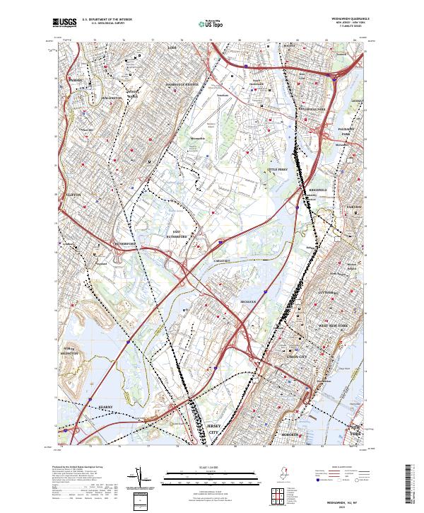 US Topo 7.5-minute map for Weehawken NJNY