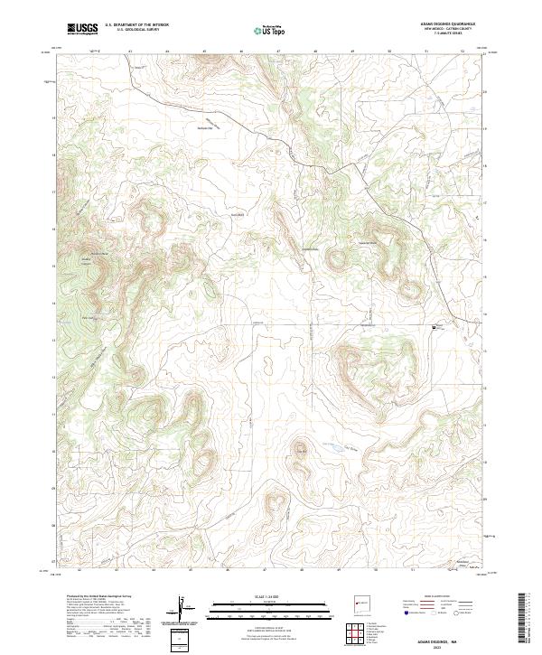 US Topo 7.5-minute map for Adams Diggings NM