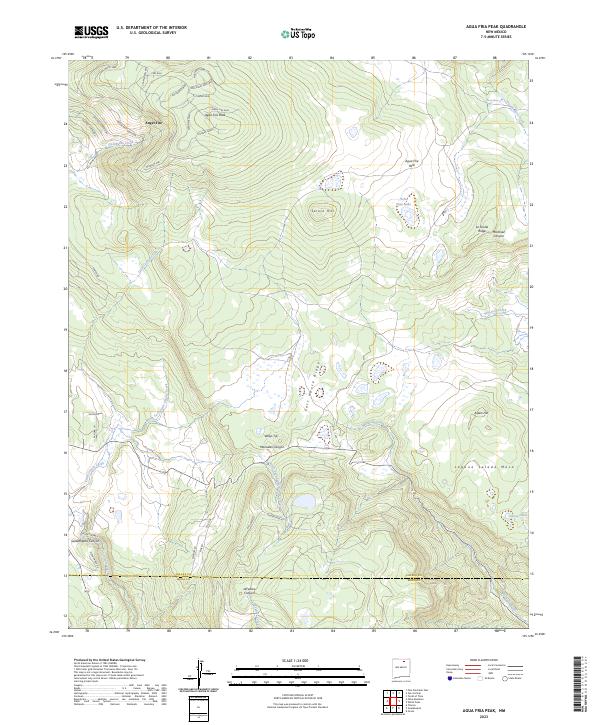 US Topo 7.5-minute map for Agua Fria Peak NM