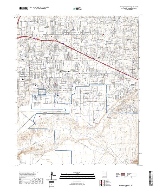 US Topo 7.5-minute map for Albuquerque East NM