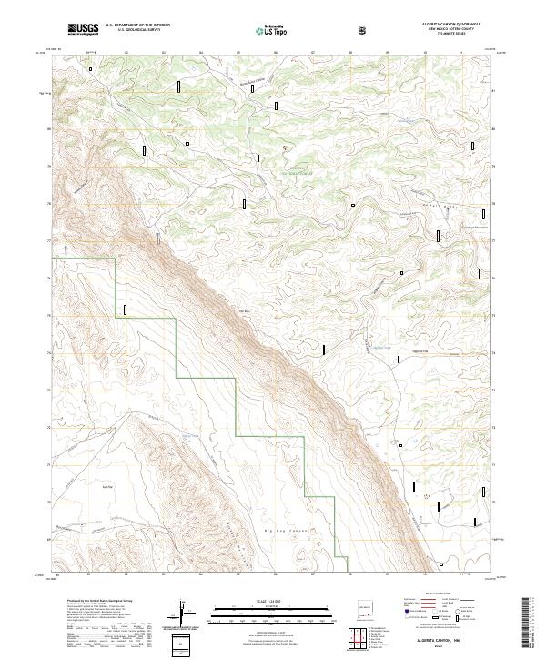 US Topo 7.5-minute map for Algerita Canyon NM