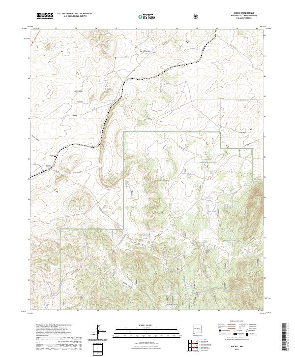 US Topo 7.5-minute map for Ancho NM