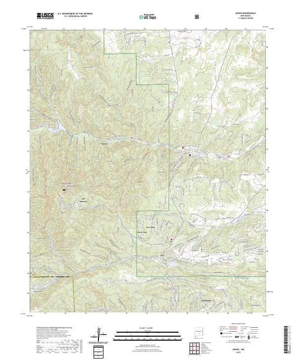 US Topo 7.5-minute map for Angus NM