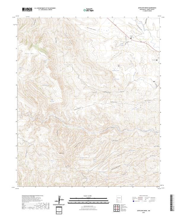 US Topo 7.5-minute map for Antelope Ridge NM