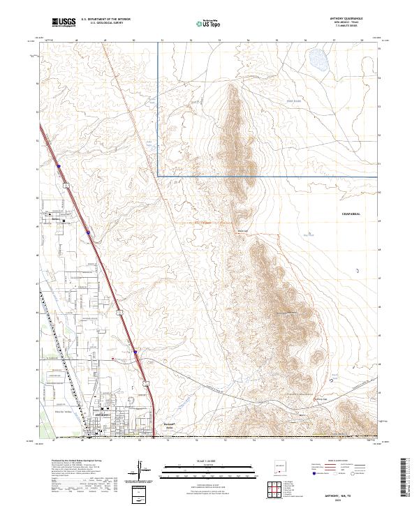 US Topo 7.5-minute map for Anthony NMTX