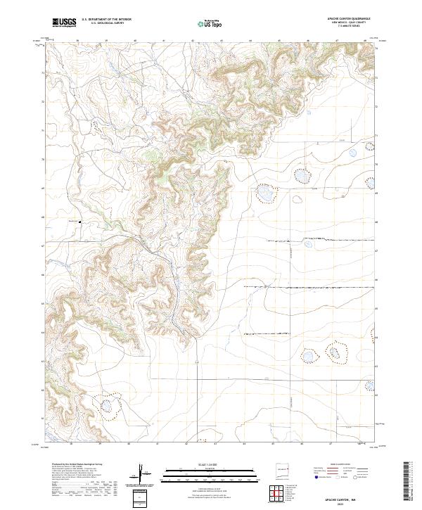 US Topo 7.5-minute map for Apache Canyon NM