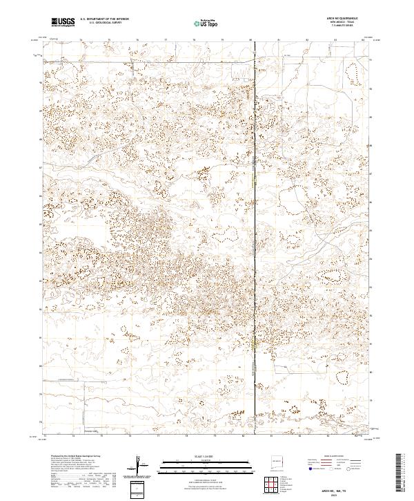 US Topo 7.5-minute map for Arch NE NMTX