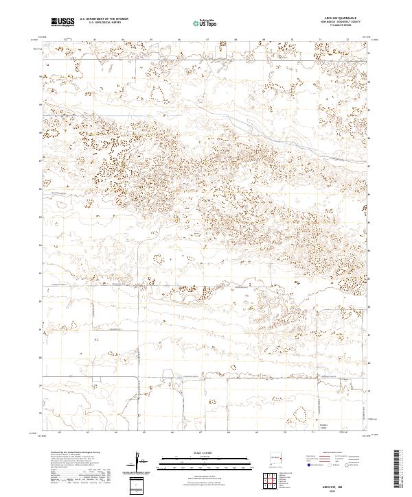 US Topo 7.5-minute map for Arch NW NM