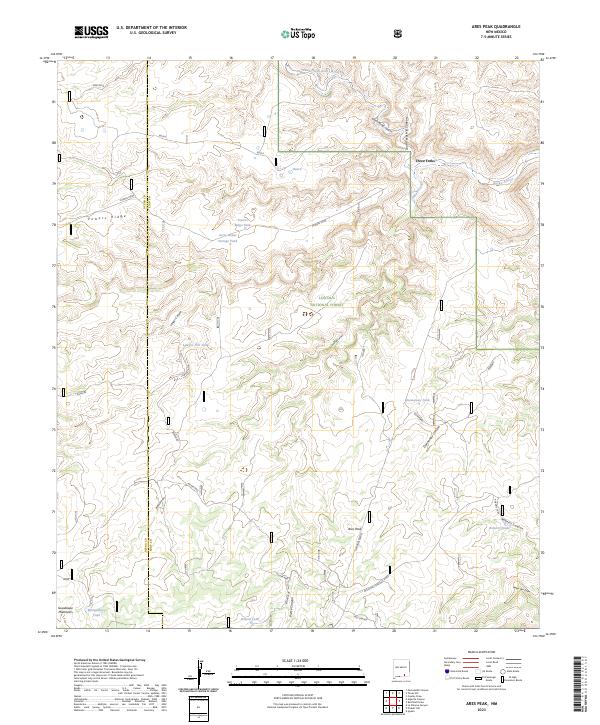 US Topo 7.5-minute map for Ares Peak NM