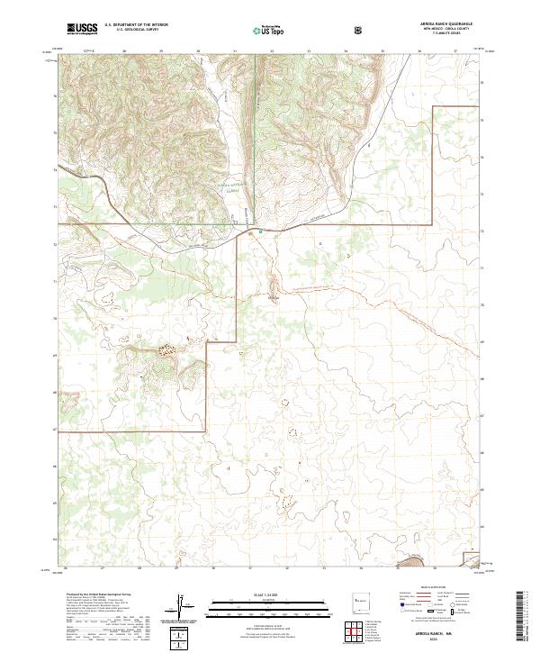 US Topo 7.5-minute map for Arrosa Ranch NM