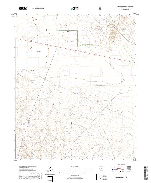 US Topo 7.5-minute map for Arrowhead Well NM