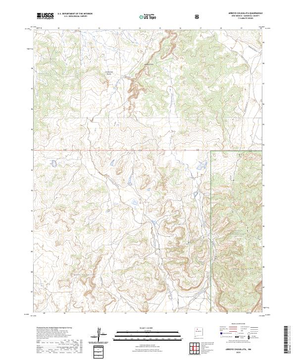 US Topo 7.5-minute map for Arroyo Chijuillita NM