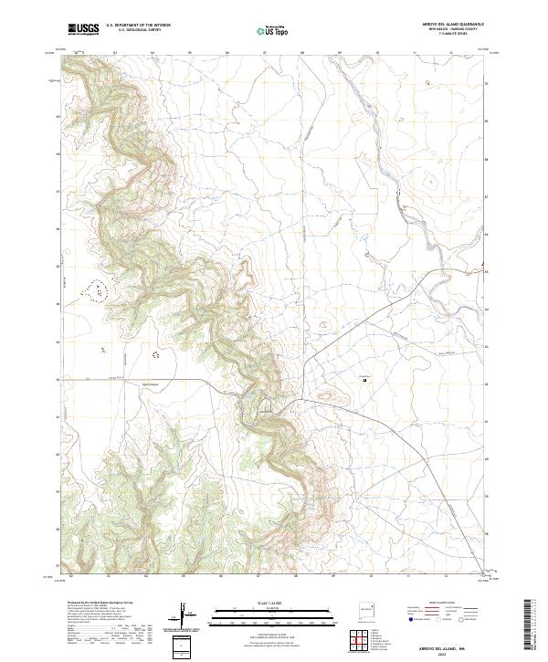 US Topo 7.5-minute map for Arroyo Del Alamo NM