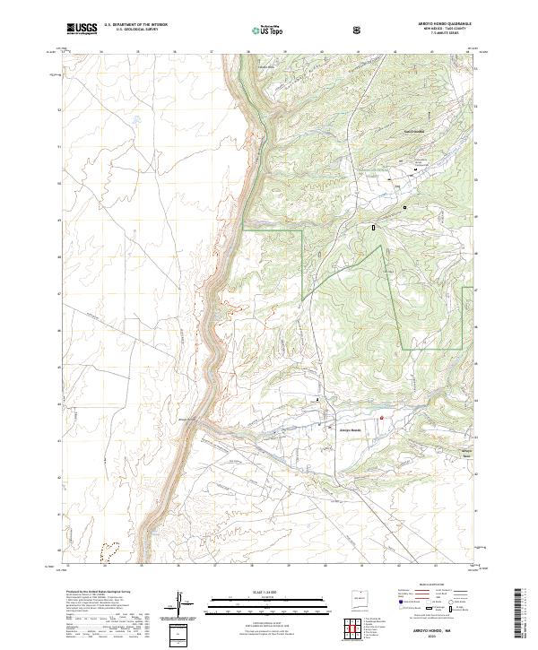 US Topo 7.5-minute map for Arroyo Hondo NM