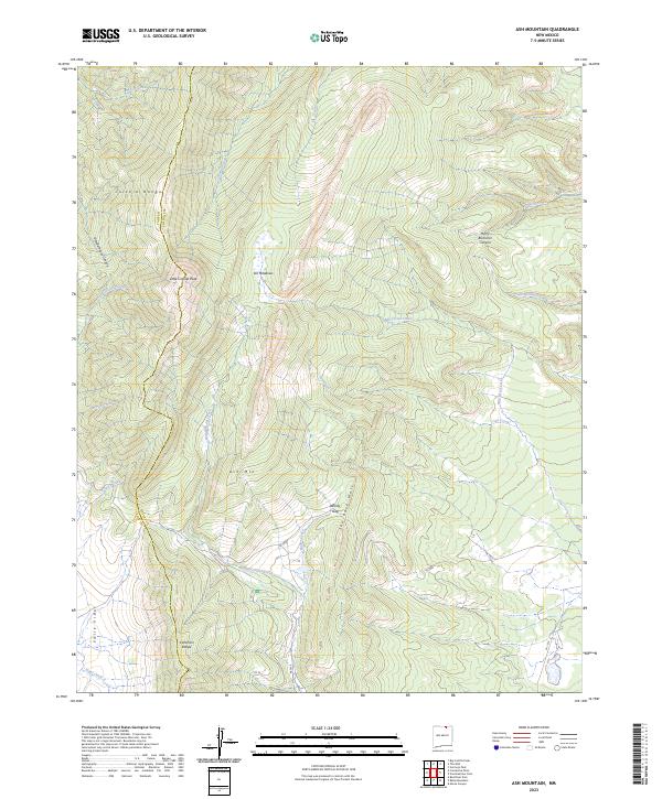 US Topo 7.5-minute map for Ash Mountain NM