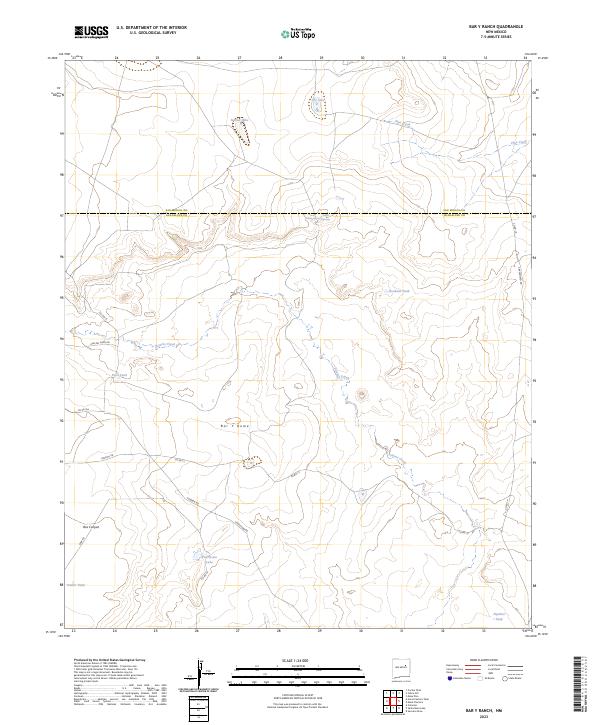 US Topo 7.5-minute map for Bar Y Ranch NM