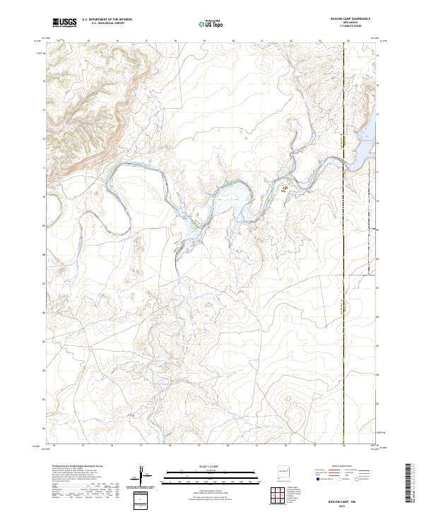 US Topo 7.5-minute map for Bascom Camp NM