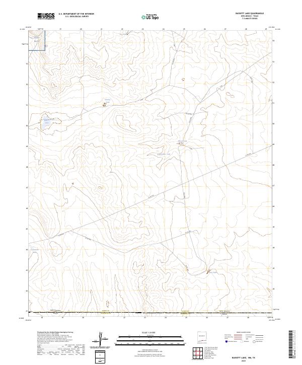 US Topo 7.5-minute map for Bassett Lake NMTX