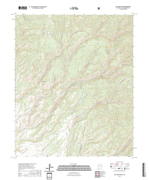 US Topo 7.5-minute map for Bay Buck Peaks NM