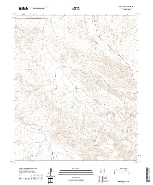 US Topo 7.5-minute map for Bear Mountain NM