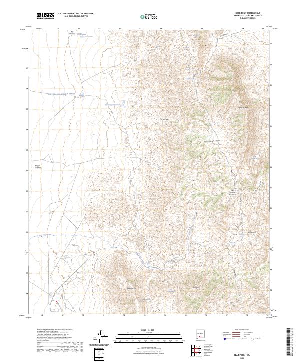 US Topo 7.5-minute map for Bear Peak NM