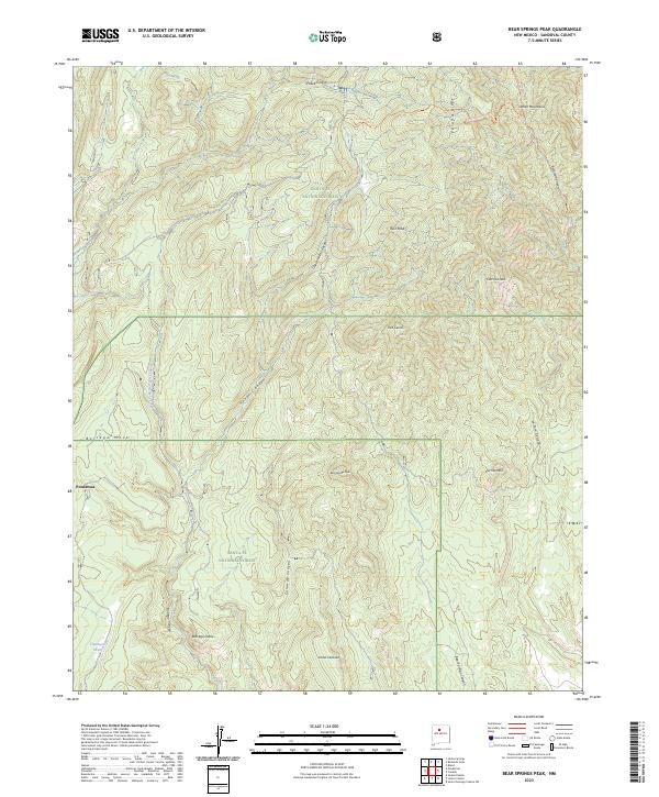 US Topo 7.5-minute map for Bear Springs Peak NM