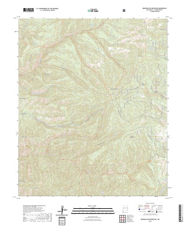 US Topo 7.5-minute map for Bearwallow Mountain NM