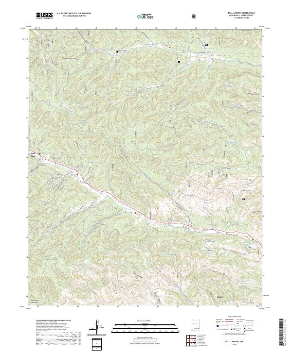 US Topo 7.5-minute map for Bell Canyon NM