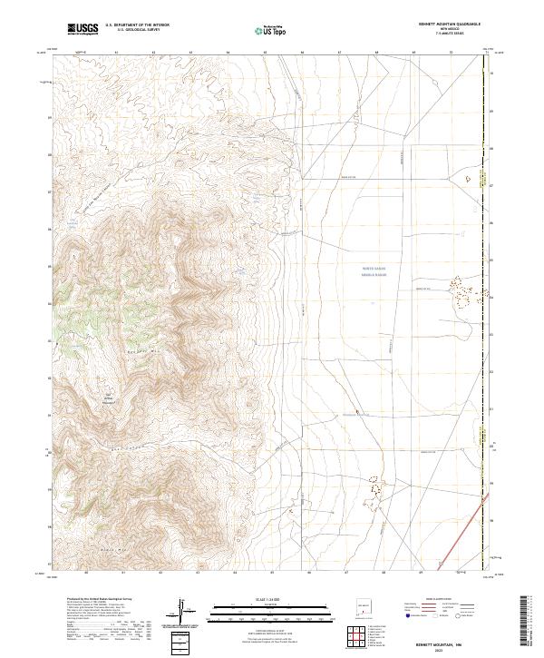 US Topo 7.5-minute map for Bennett Mountain NM