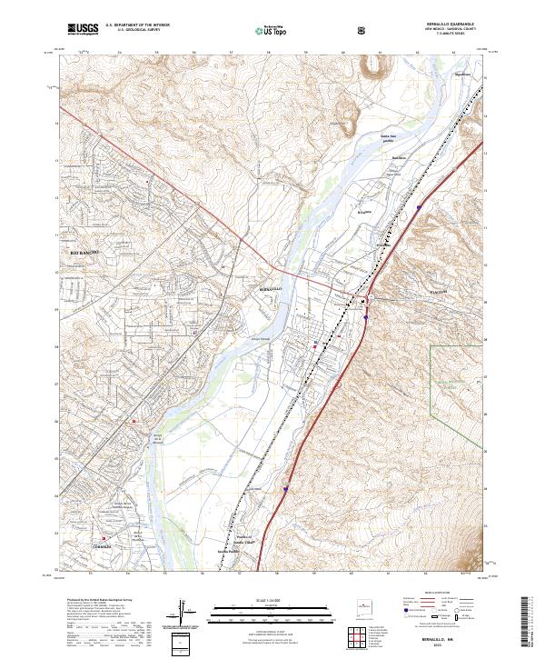 US Topo 7.5-minute map for Bernalillo NM