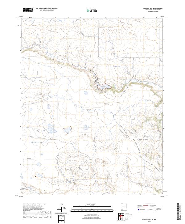 US Topo 7.5-minute map for Bible Top Butte NM