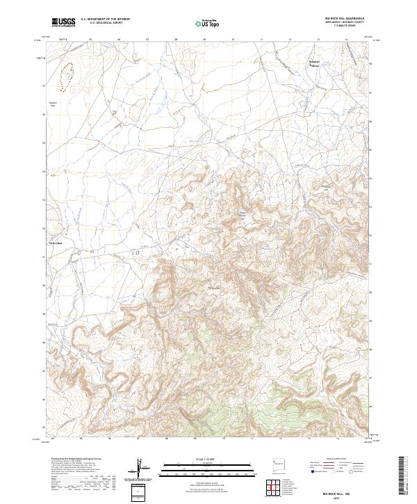 US Topo 7.5-minute map for Big Rock Hill NM