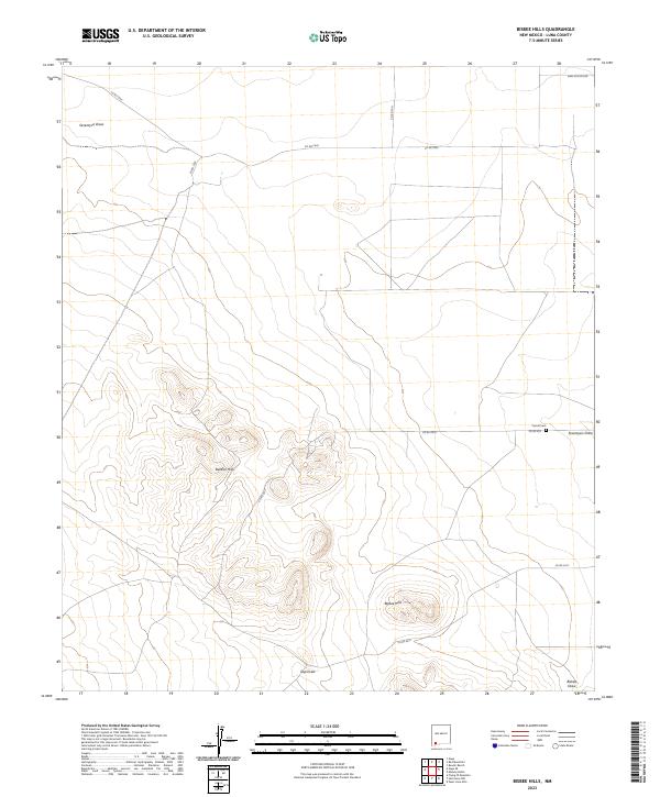 US Topo 7.5-minute map for Bisbee Hills NM