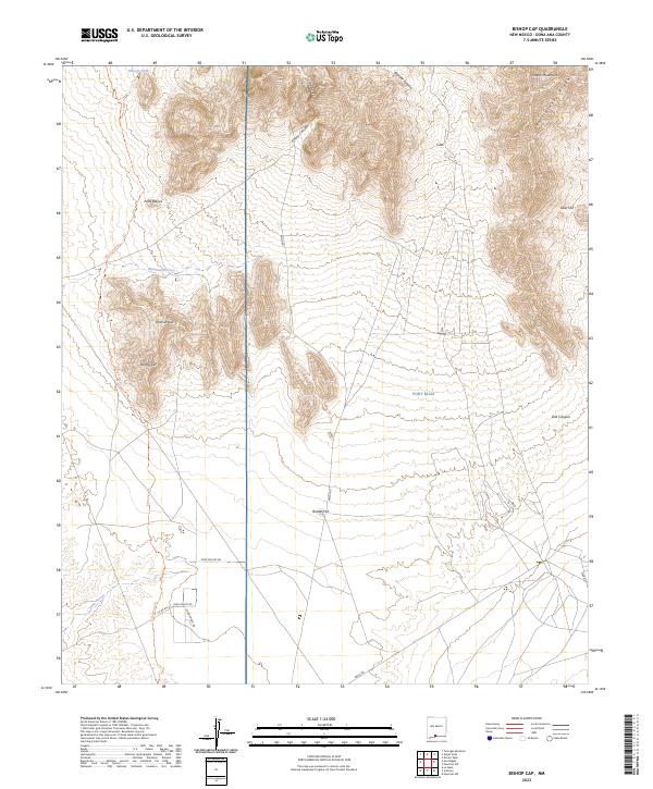 US Topo 7.5-minute map for Bishop Cap NM