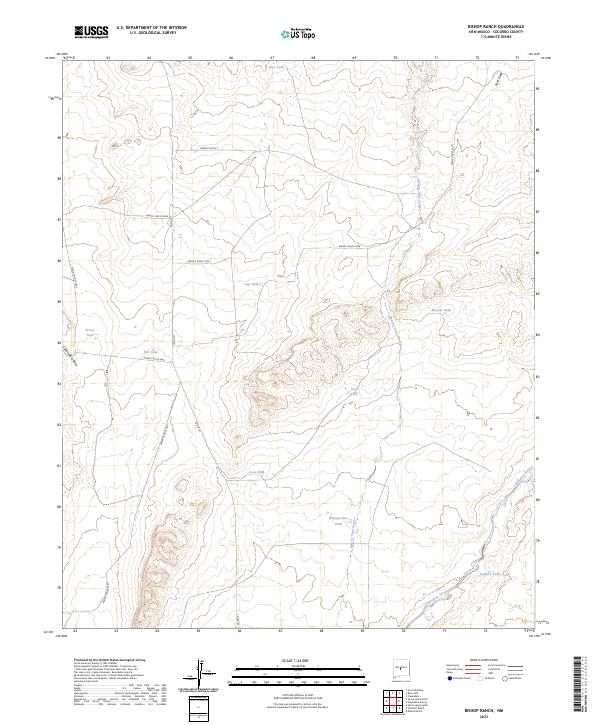 US Topo 7.5-minute map for Bishop Ranch NM