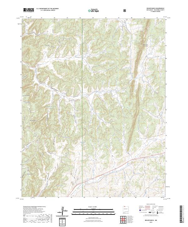 US Topo 7.5-minute map for Bixler Ranch NM